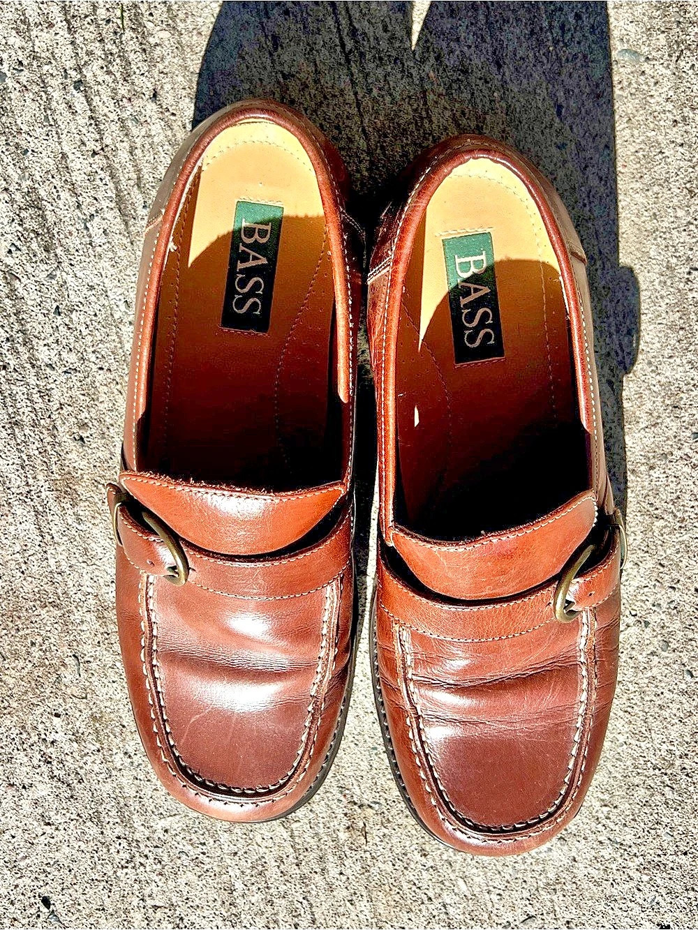 Vintage G.H. Bass Leather Buckle Loafers Brown – Women's Size 7.5 M